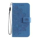 For OPPO Reno6 5G 7-petal Flowers Embossing Pattern Horizontal Flip PU Leather Case with Holder & Card Slots & Wallet & Photo Frame(Blue) - 2