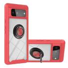 For Google Pixel 6 Starry Sky Solid Color Series Shockproof PC + TPU Protective Case with Ring Holder & Magnetic Function(Red) - 1