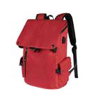 SJ02 13-15.6 inch Universal Large-capacity Laptop Backpack with USB Charging Port(Wine Red) - 1