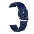 20mm Vertical Texture Silicone Watch Band(Navy Blue) - 1