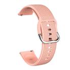 20mm Vertical Texture Silicone Watch Band(Pink) - 1