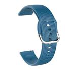 20mm Vertical Texture Silicone Watch Band(Rock Blue) - 1