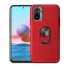 For Xiaomi Redmi Note 10 4G 360 Rotary Multifunctional Stent PC+TPU Case with Magnetic Invisible Holder(Red) - 1