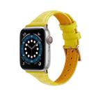 Crocodile Texture Leather Watch Band For Apple Watch Series 8&7 41mm / SE 2&6&SE&5&4 40mm / 3&2&1 38mm(Yellow) - 1