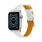 Crocodile Texture Leather Watch Band For Apple Watch Series 8&7 41mm / SE 2&6&SE&5&4 40mm / 3&2&1 38mm(White) - 1