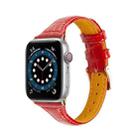 Crocodile Texture Leather Watch Band For Apple Watch Ultra 49mm / Series 8&7 45mm / SE 2&6&SE&5&4 44mm / 3&2&1 42mm(Red) - 1