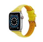 Crocodile Texture Leather Watch Band For Apple Watch Ultra 49mm / Series 8&7 45mm / SE 2&6&SE&5&4 44mm / 3&2&1 42mm(Yellow) - 1