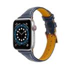 Crocodile Texture Leather Watch Band For Apple Watch Ultra 49mm&Watch Ultra 2 49mm / Series 9&8&7 45mm / SE 3&SE 2&6&SE&5&4 44mm / 3&2&1 42mm(Midnight Blue) - 1