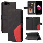 Dual-color Splicing Horizontal Flip PU Leather Case with Holder & Card Slots & Wallet For iPhone 8 Plus / 7 Plus(Black) - 1