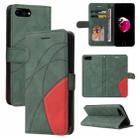 Dual-color Splicing Horizontal Flip PU Leather Case with Holder & Card Slots & Wallet For iPhone 8 Plus / 7 Plus(Green) - 1