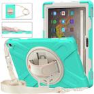 For Amazon Kindle Fire HD 10 2021 Silicone + PC Protective Case with Holder & Shoulder Strap(Mint Green) - 1