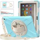For Amazon Kindle Fire HD 10 2021 Silicone + PC Protective Case with Holder & Shoulder Strap(Ice Blue) - 1