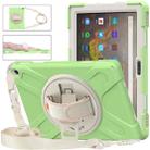 For Amazon Kindle Fire HD 10 2021 Silicone + PC Protective Case with Holder & Shoulder Strap(Matcha Green) - 1