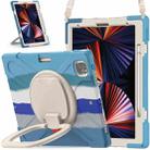 For iPad Pro 12.9 2022 / 2021 Silicone + PC Protective Tablet Case with Holder & Shoulder Strap(Colorful Blue) - 1