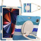 For iPad Pro 12.9 2022 / 2021 Silicone + PC Protective Tablet Case with Holder & Shoulder Strap(Colorful Blue) - 3