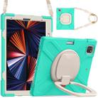 For iPad Pro 12.9 2022 / 2021 Silicone + PC Protective Tablet Case with Holder & Shoulder Strap(Mint Green) - 3