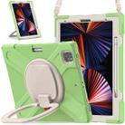 For iPad Pro 12.9 2022 / 2021 Silicone + PC Protective Tablet Case with Holder & Shoulder Strap(Matcha Green) - 1