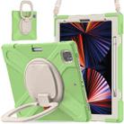 For iPad Pro 12.9 2022 / 2021 Silicone + PC Protective Tablet Case with Holder & Shoulder Strap(Matcha Green) - 2