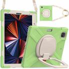 For iPad Pro 12.9 2022 / 2021 Silicone + PC Protective Tablet Case with Holder & Shoulder Strap(Matcha Green) - 3