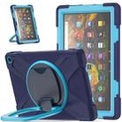 Silicone + PC Protective Case with Holder & Shoulder Strap For Amazon Kindle Fire HD 10 2021(Navy Blue + Blue) - 1