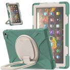 Silicone + PC Protective Case with Holder & Shoulder Strap For Amazon Kindle Fire HD 10 2021(Emerald Green) - 1