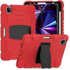For iPad Pro 11 2022 / 2021 / 2020 / 2018 3-Layer Protection Screen Frame + PC + Silicone Shockproof Combination Tablet Case with Holder(Red+Black) - 1