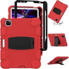 For iPad Pro 11 2022 / 2021 / 2020 / 2018 3-Layer Protection Screen Frame + PC + Silicone Shockproof Combination Tablet Case with Holder(Red+Black) - 3