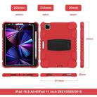 For iPad Pro 11 2022 / 2021 / 2020 / 2018 3-Layer Protection Screen Frame + PC + Silicone Shockproof Combination Tablet Case with Holder(Red+Black) - 7