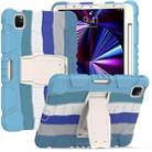 For iPad Pro 11 2022 / 2021 / 2020 / 2018 3-Layer Protection Screen Frame + PC + Silicone Shockproof Combination Tablet Case with Holder(Colorful Blue) - 1