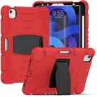 3-Layer PC + Silicone Shockproof Tablet Case with Holder For iPad Air 2020 / 2022 10.9 / Pro 11 2022 / 2021 / 2020 / 2018(Red+Black) - 1