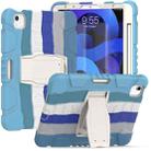 3-Layer PC + Silicone Shockproof Tablet Case with Holder For iPad Air 2020 / 2022 10.9 / Pro 11 2022 / 2021 / 2020 / 2018Colorful Blue) - 1
