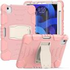 3-Layer PC + Silicone Shockproof Tablet Case with Holder For iPad Air 2020 / 2022 10.9 / Pro 11 2022 / 2021 / 2020 / 2018(Cherry Blossoms Pink) - 1