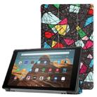 For Amazon Kindle Fire HD 10 2017 / 2019 Colored Drawing Horizontal Flip Leather Case with Three-folding Holder & Sleep / Wake-up Function(Church Window) - 1