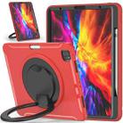 Shockproof TPU + PC Protective Case with 360 Degree Rotation Foldable Handle Grip Holder & Pen Slot For iPad Pro 12.9 2020 / 2018(Red) - 2