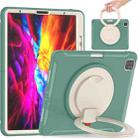 Shockproof TPU + PC Protective Case with 360 Degree Rotation Foldable Handle Grip Holder & Pen Slot For iPad Pro 12.9 2020 / 2018(Emmerald Green) - 1