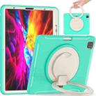 Shockproof TPU + PC Protective Case with 360 Degree Rotation Foldable Handle Grip Holder & Pen Slot For iPad Pro 12.9 2020 / 2018(Mint Green) - 1