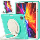 Shockproof TPU + PC Protective Case with 360 Degree Rotation Foldable Handle Grip Holder & Pen Slot For iPad Pro 12.9 2020 / 2018(Mint Green) - 2