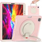 Shockproof TPU + PC Protective Case with 360 Degree Rotation Foldable Handle Grip Holder & Pen Slot For iPad Pro 12.9 2020 / 2018(Cherry Blossoms Pink) - 1