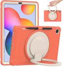 Shockproof TPU + PC Protective Case with 360 Degree Rotation Foldable Handle Grip Holder & Pen Slot For Samsung Galaxy Tab S6 Lite 10.4 inch P610(Living Coral) - 1