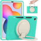 Shockproof TPU + PC Protective Case with 360 Degree Rotation Foldable Handle Grip Holder & Pen Slot For Samsung Galaxy Tab S6 Lite 10.4 inch P610(Mint Green) - 1