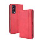 For vivo Y72 5G / iQOO Z3 5G Magnetic Buckle Retro Crazy Horse Texture Horizontal Flip Leather Case with Holder & Card Slots & Photo Frame(Red) - 1