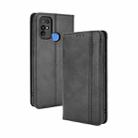 For Doogee X96 Pro Magnetic Buckle Retro Crazy Horse Texture Horizontal Flip Leather Case with Holder & Card Slots & Photo Frame(Black) - 1