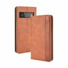 For Google Pixel 6 Pro Magnetic Buckle Retro Crazy Horse Texture Horizontal Flip Leather Case with Holder & Card Slots & Photo Frame(Brown) - 1