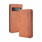 For Google Pixel 6 Magnetic Buckle Retro Crazy Horse Texture Horizontal Flip Leather Case with Holder & Card Slots & Photo Frame(Brown) - 1