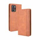 For Xiaomi Redmi Note 10 Pro 5G / Poco X3 GT Magnetic Buckle Retro Crazy Horse Texture Horizontal Flip Leather Case with Holder & Card Slots & Photo Frame(Brown) - 1