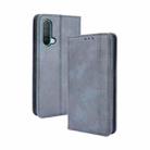 For OnePlus Nord CE 5G Magnetic Buckle Retro Crazy Horse Texture Horizontal Flip Leather Case with Holder & Card Slots & Photo Frame(Blue) - 1