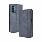 For OnePlus Nord N200 5G Magnetic Buckle Retro Crazy Horse Texture Horizontal Flip Leather Case with Holder & Card Slots & Photo Frame(Blue) - 1