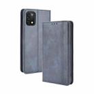 For Umidigi A11 Magnetic Buckle Retro Crazy Horse Texture Horizontal Flip Leather Case with Holder & Card Slots & Photo Frame(Blue) - 1