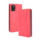 For Umidigi A11 Magnetic Buckle Retro Crazy Horse Texture Horizontal Flip Leather Case with Holder & Card Slots & Photo Frame(Red) - 1