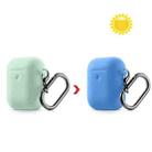 Discoloration in Sun Silicone Protective Case Cover for AirPods 1/2(Mint Green to Sky Blue) - 1